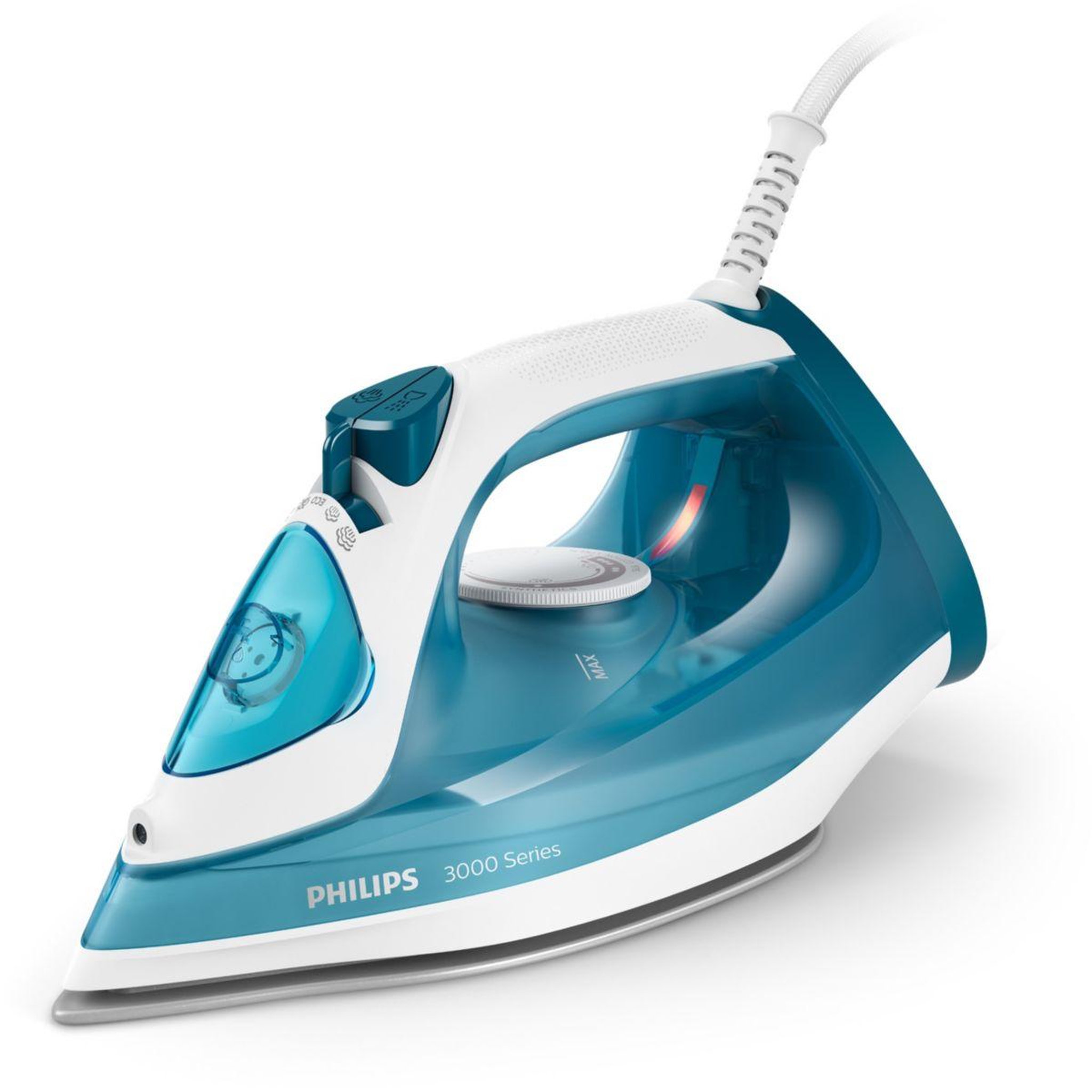 Philips Fer à repasser dst3011/20 fer à vapeur série 3000 bleu/blanc, 2000w