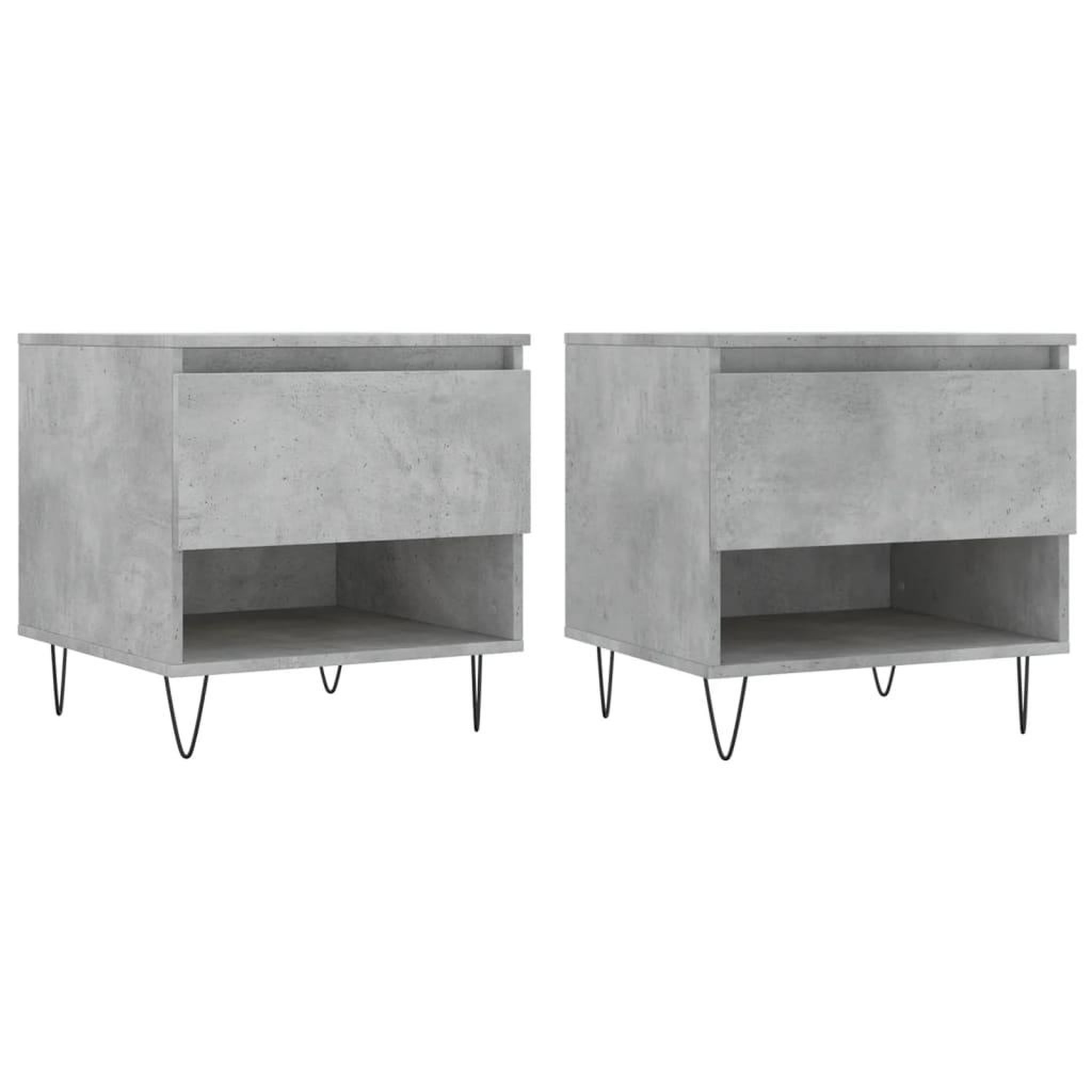 Voir la diapositive 2 : VIDAXL Tables basses 2 pcs gris beton 50x46x50 cm bois d'ingenierie