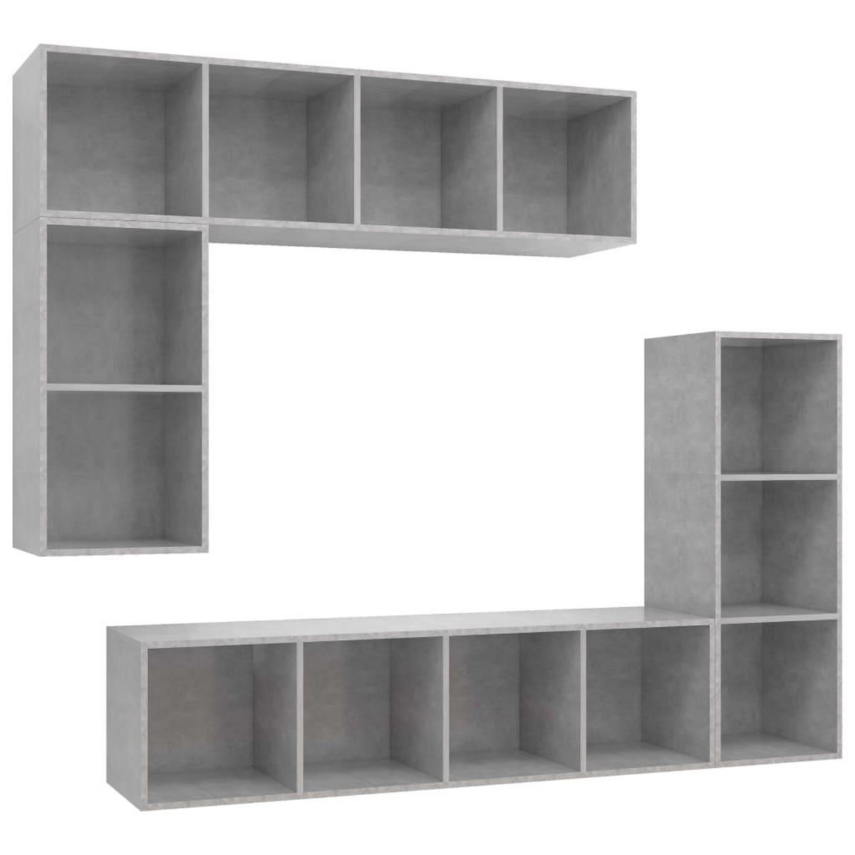 VIDAXL Ensemble de meubles TV 4 pcs Gris beton Bois d'ingenierie