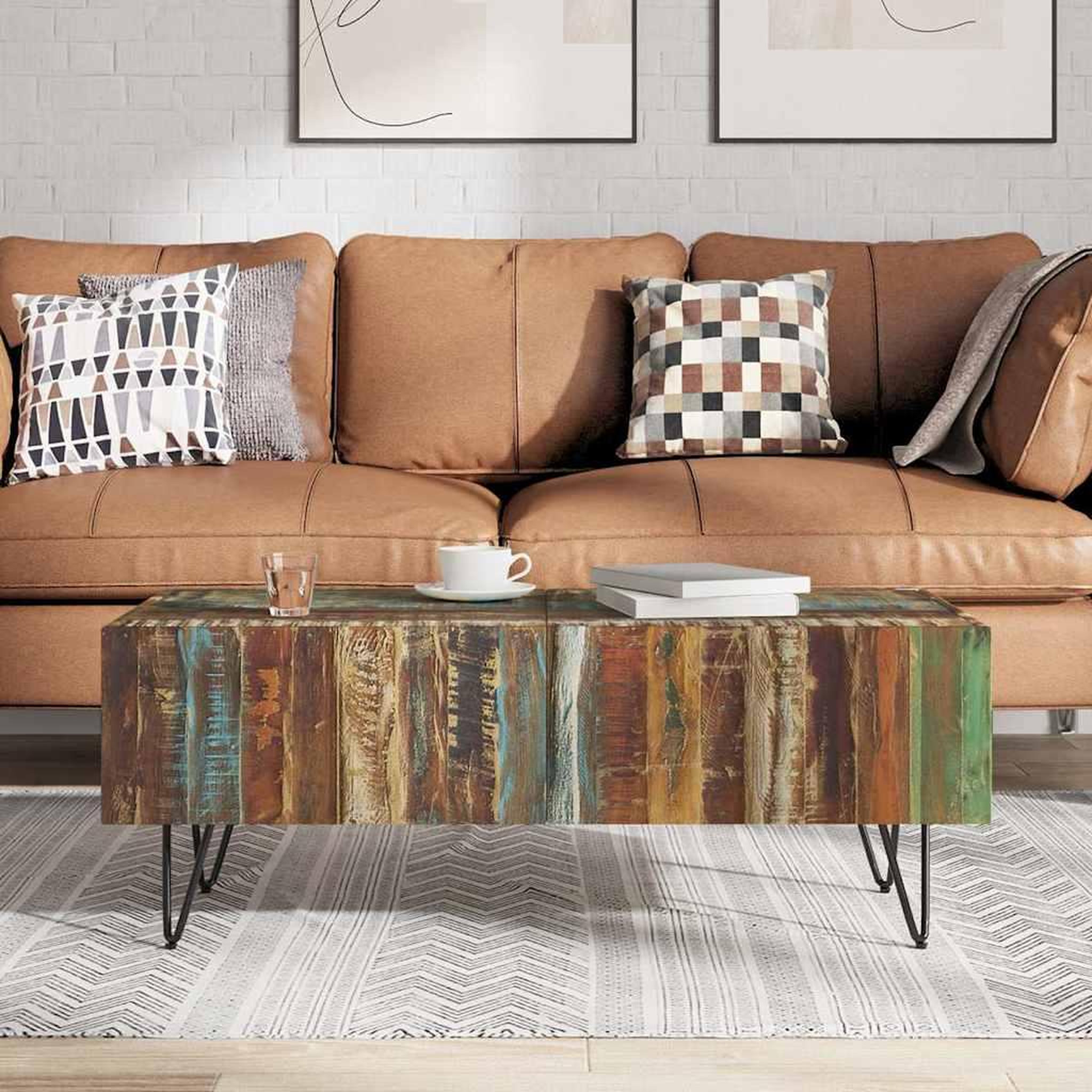 Voir la diapositive 3 : VIDAXL Table basse Bois massif de recuperation 100x50x38 cm
