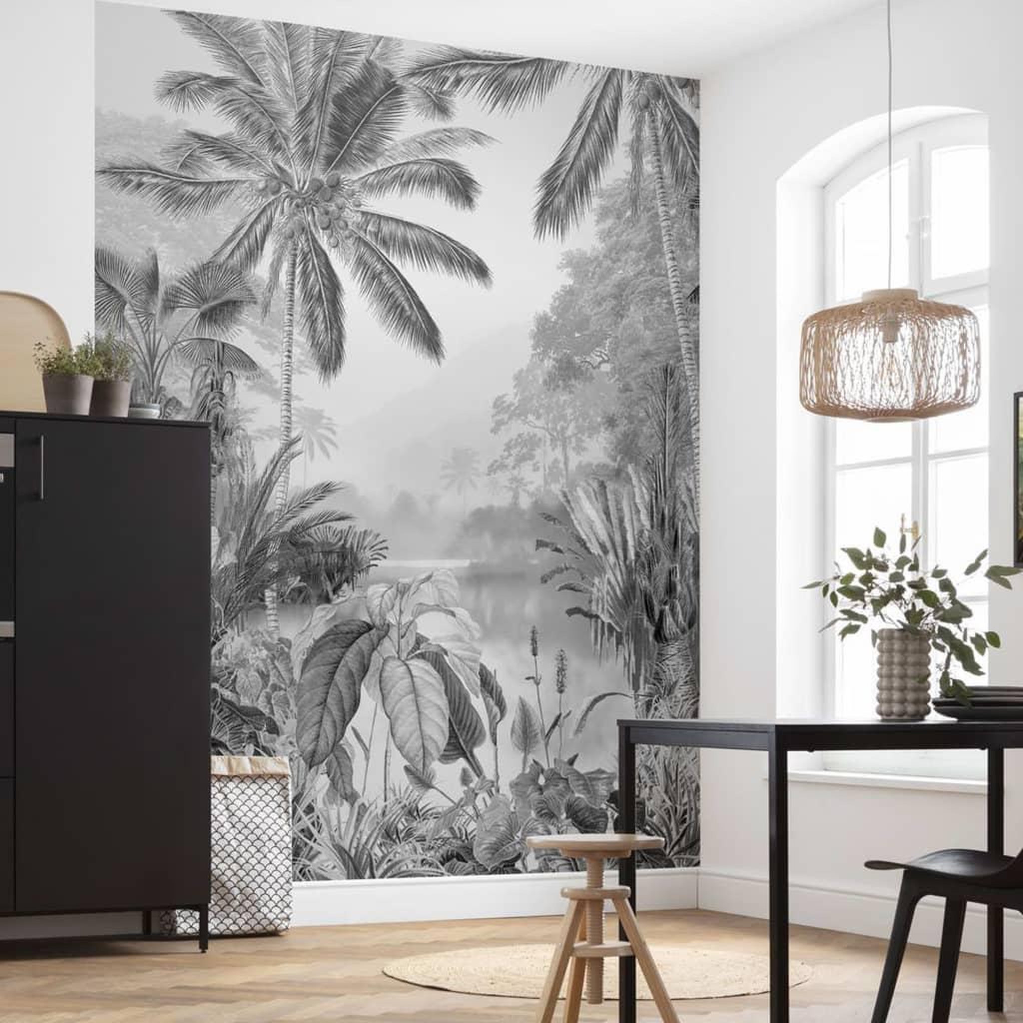 Voir la diapositive 1 : Komar Komar Papier peint photo Lac Tropical Black & White 200x270 cm