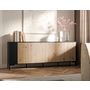 Voir la diapositive 3 : BEST MOBILIER Cambridge - buffet bas - effet bois et noir - 200 cm