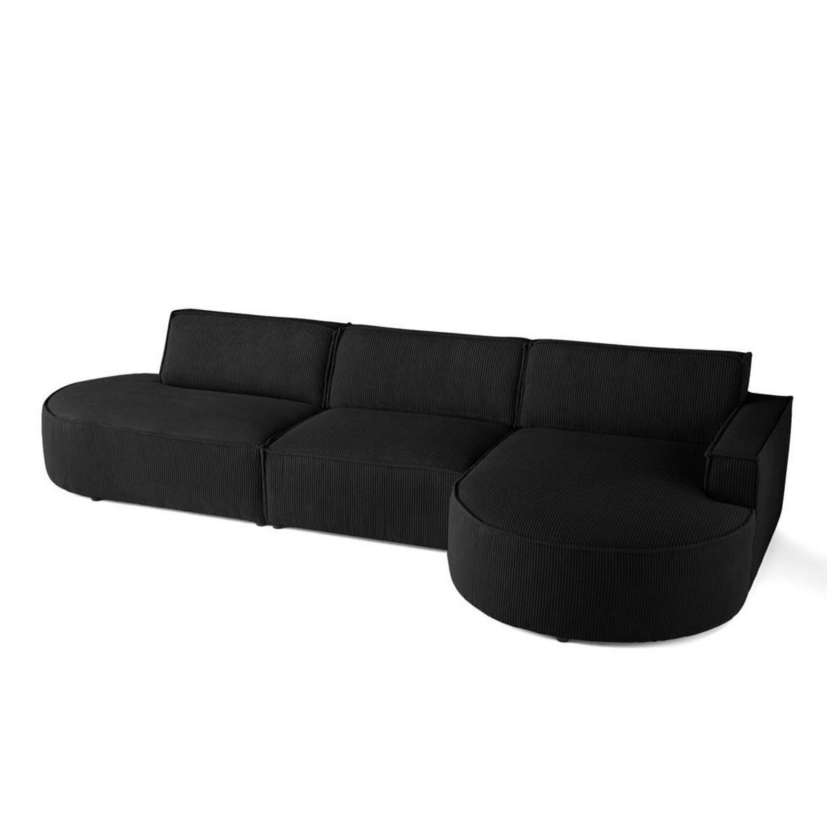 LISA DESIGN Spiaggia - canapé d'angle droit - forme arrondie - 5 places - en velours côtelé