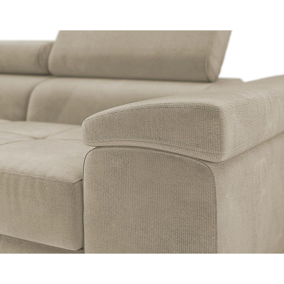 BEST MOBILIER Pablo - canapé droit 2 places avec têtières ajustables - en velours