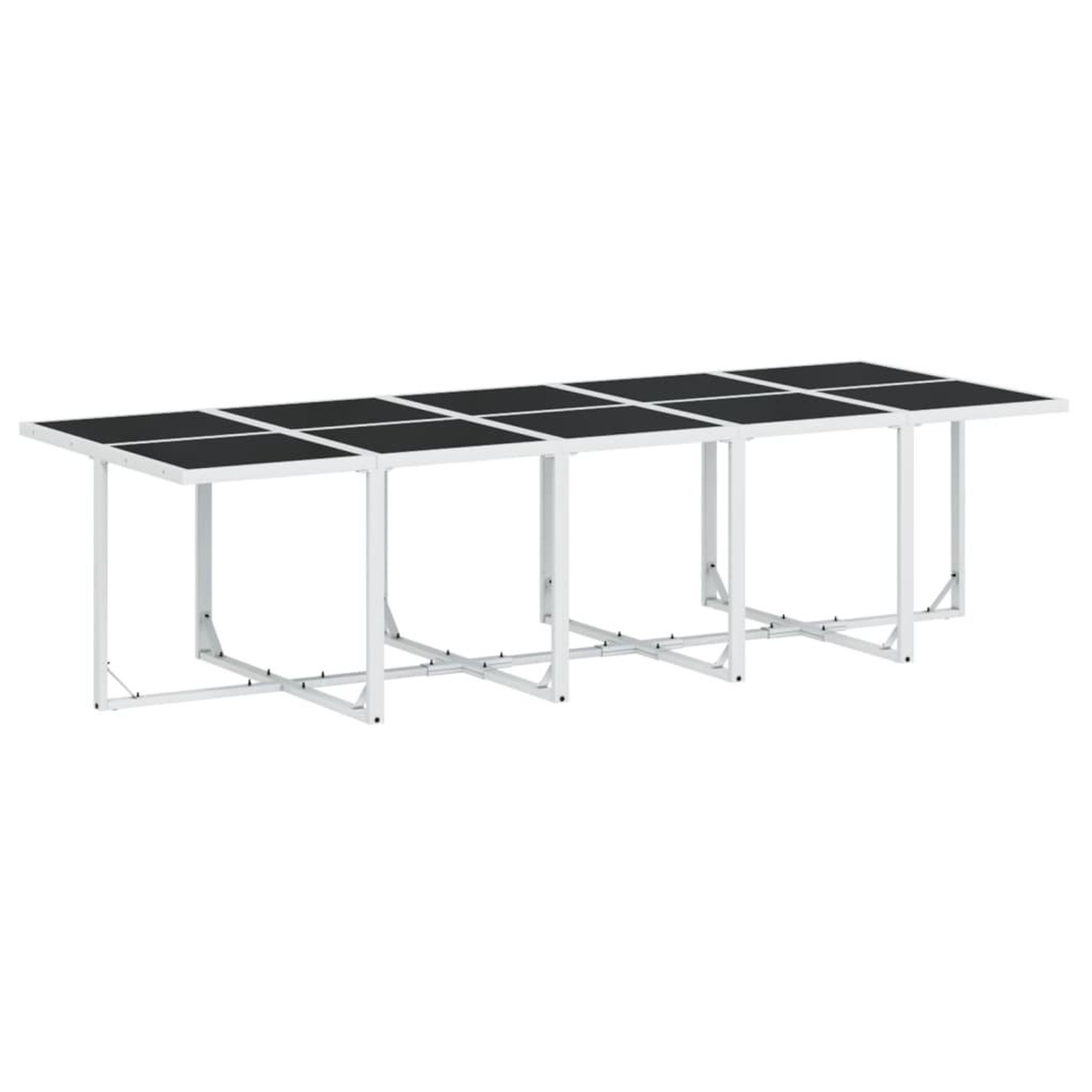 Voir la diapositive 3 : VIDAXL Ensemble a manger de jardin avec coussins 15pcs blanc textilene