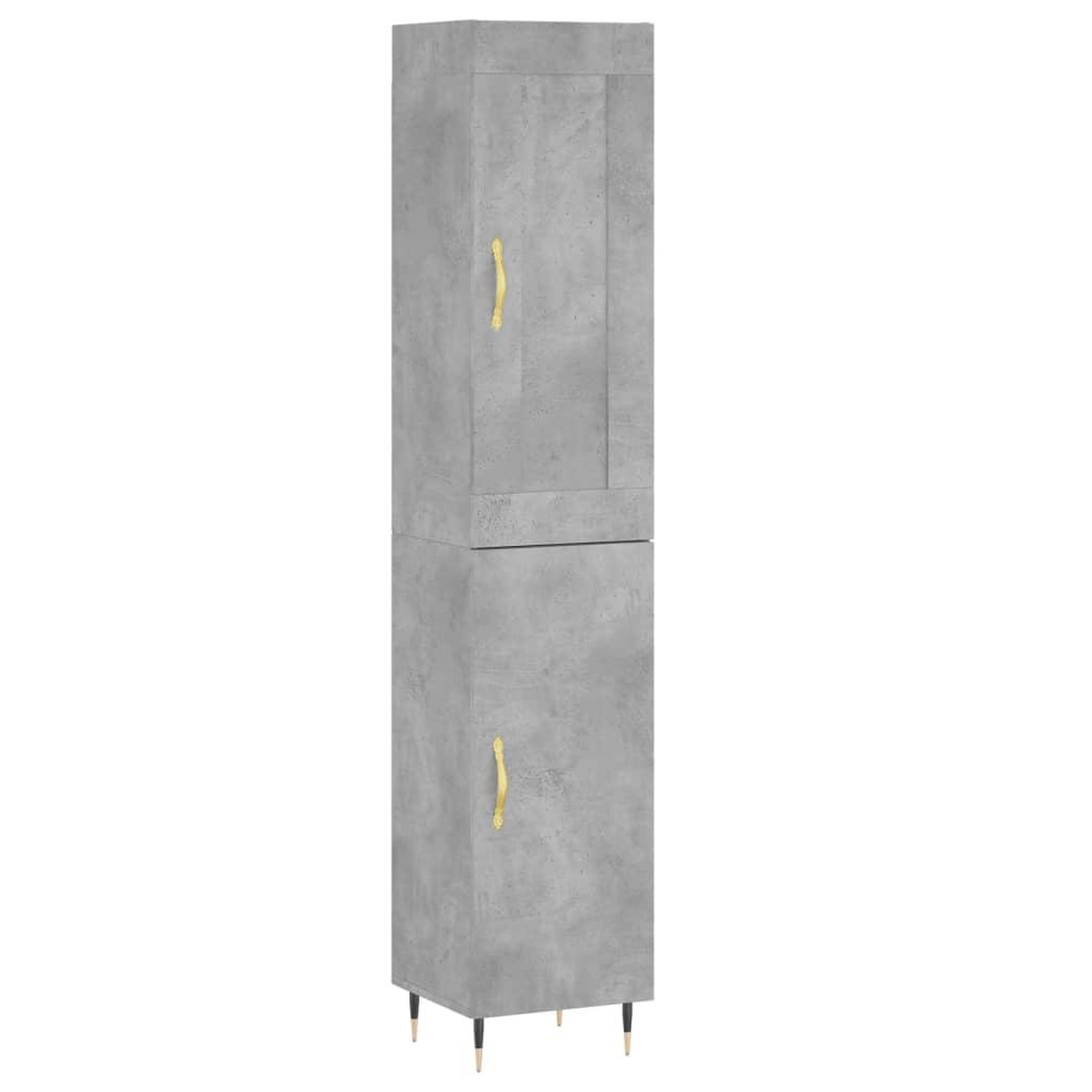 Voir la diapositive 2 : VIDAXL Buffet haut Gris beton 34,5x34x180 cm Bois d'ingenierie