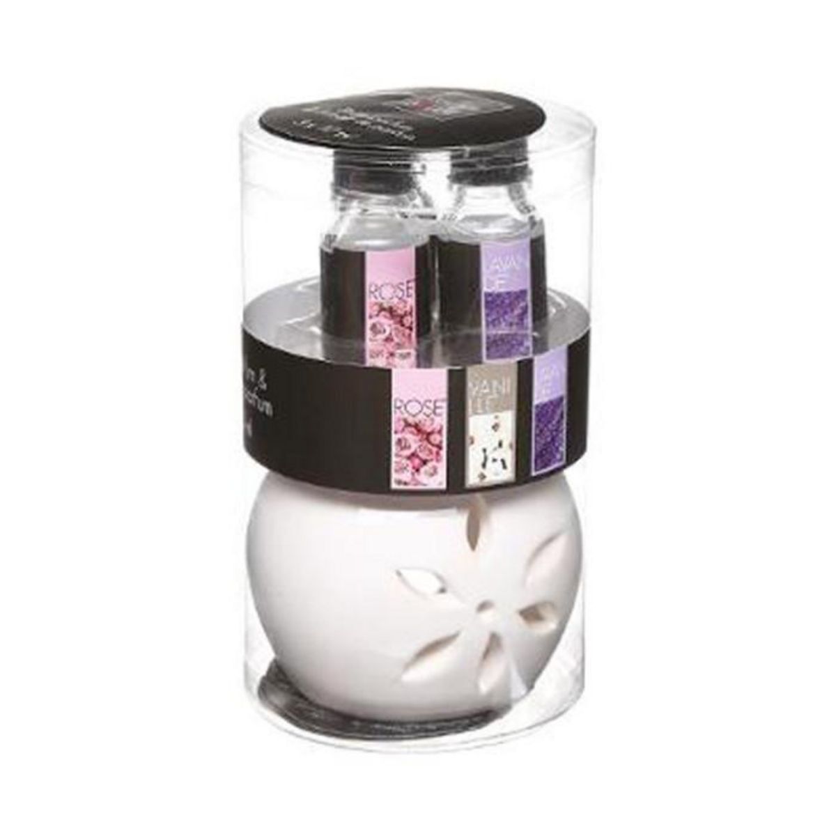 ATMOSPHERA Brûle-Parfum & 3 Flacons d'Huiles  Pura  10ml Floral