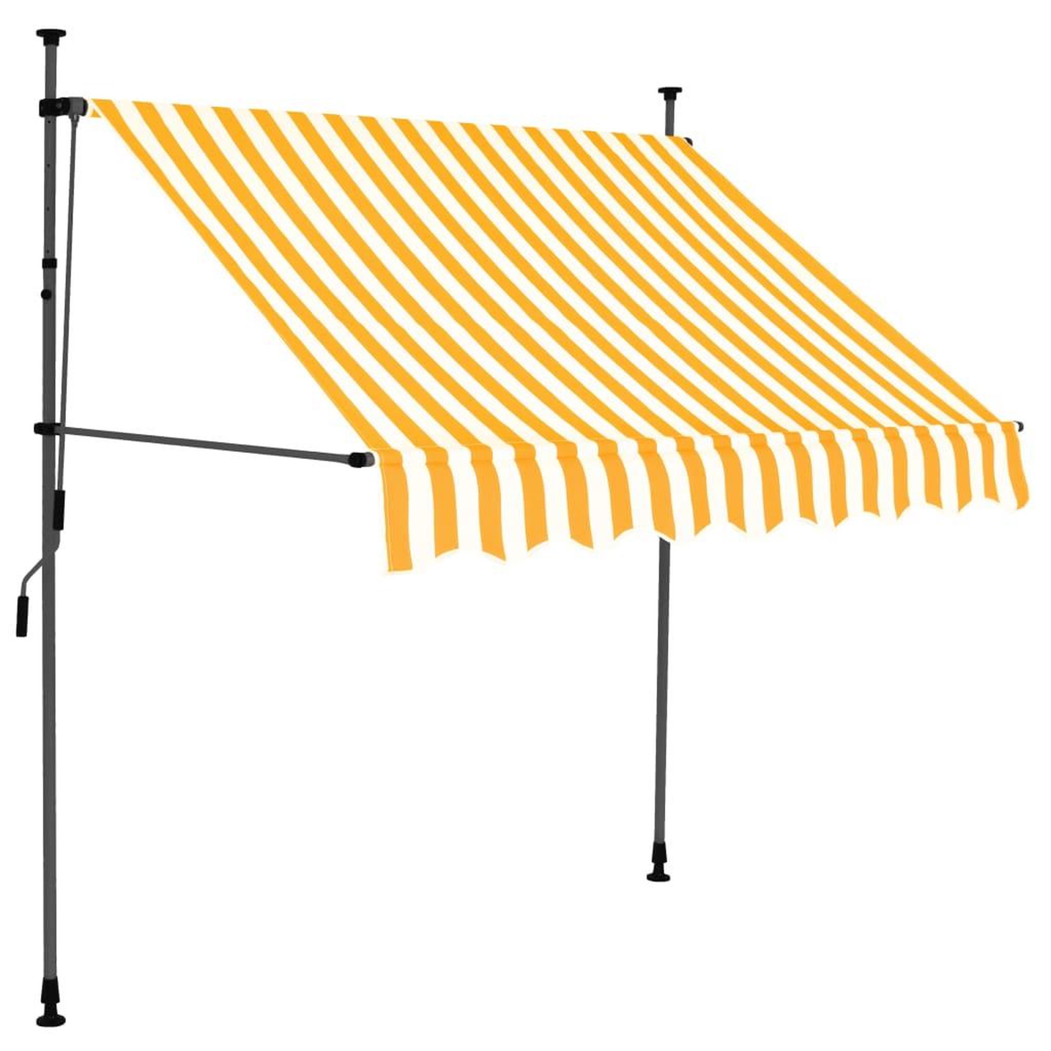 Voir la diapositive 2 : VIDAXL Auvent manuel retractable avec LED 150 cm Blanc et orange