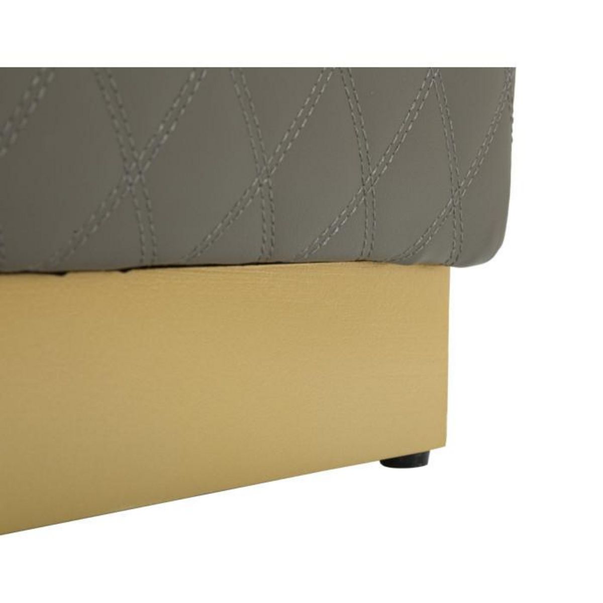 Paris Prix Pouf Matelassé  Sharon  38cm Gris & Or