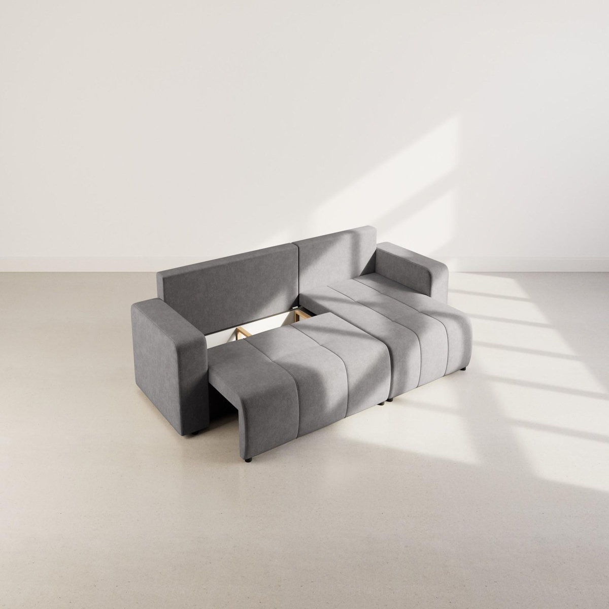 BEST MOBILIER Nicole - canapé d'angle réversible 5 places convertible avec coffre en tissu