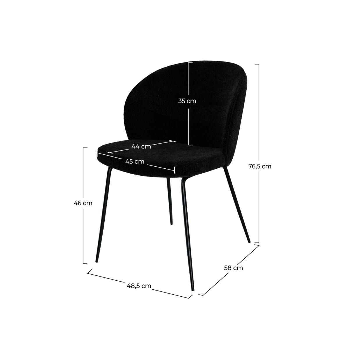 Rendez vous déco Lot de 2 chaises jaunes en tissu bouclette et pied en métal - Groom