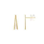 L'ATELIER D'AZUR Boucles d'Oreilles Or Jaune et Zirconiums - Motifs Barrettes