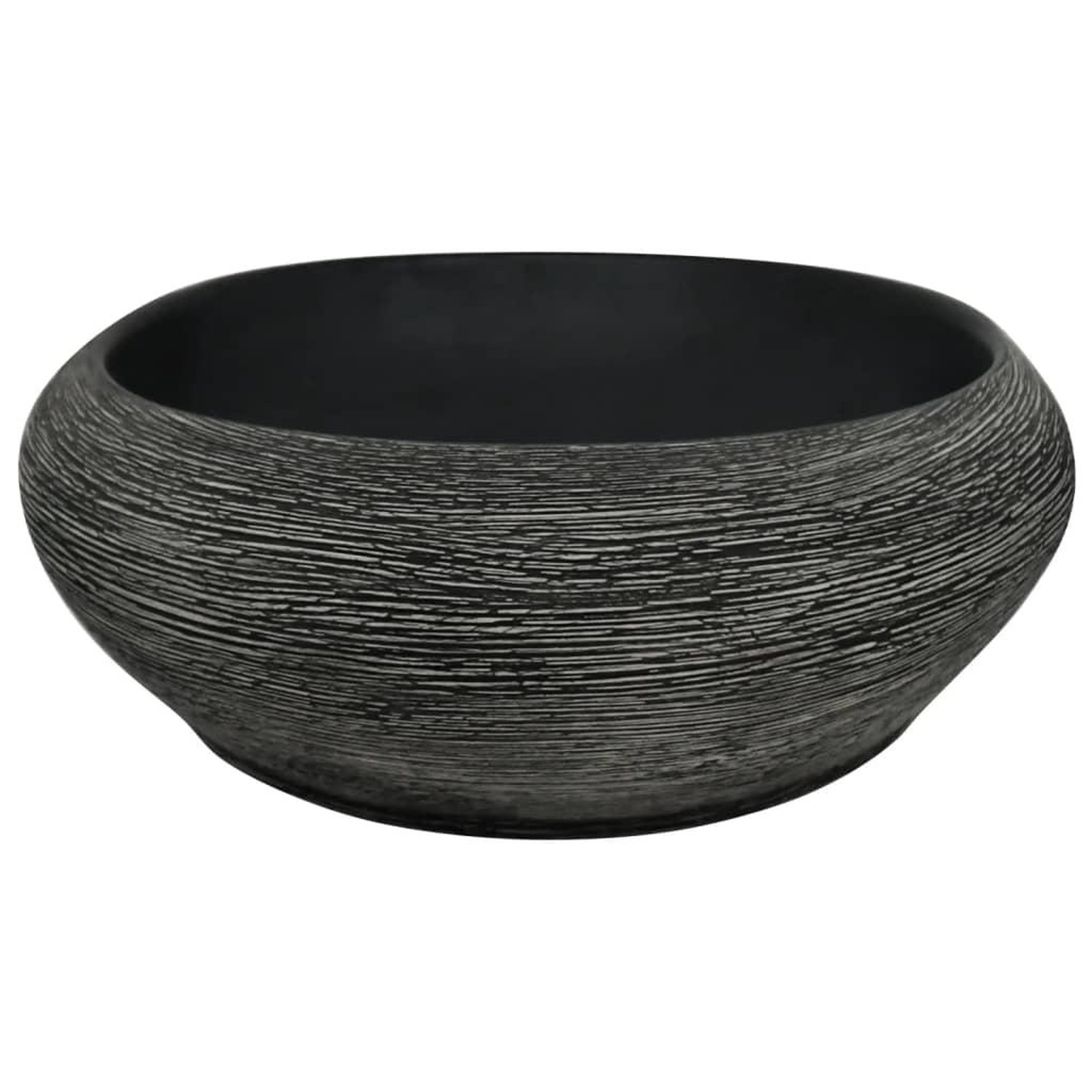 Voir la diapositive 5 : VIDAXL Vasque a poser gris et noir ovale 59x40x14 cm ceramique