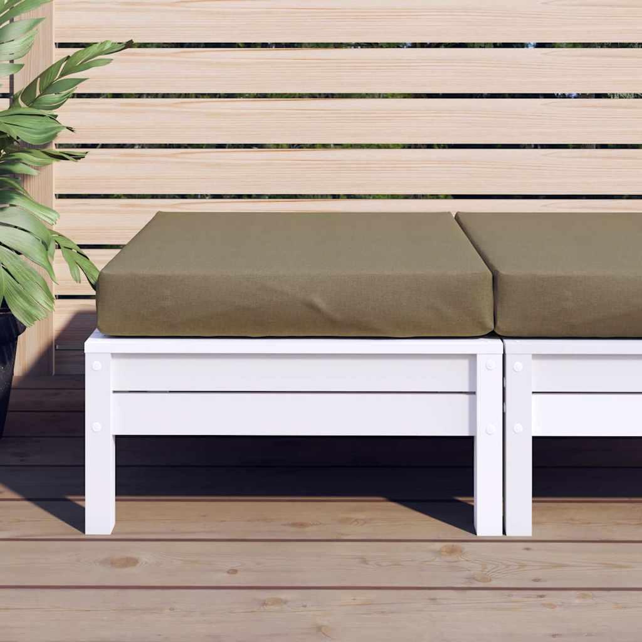 Voir la diapositive 3 : VIDAXL Coussin de palette taupe melange 60x60x10 cm tissu