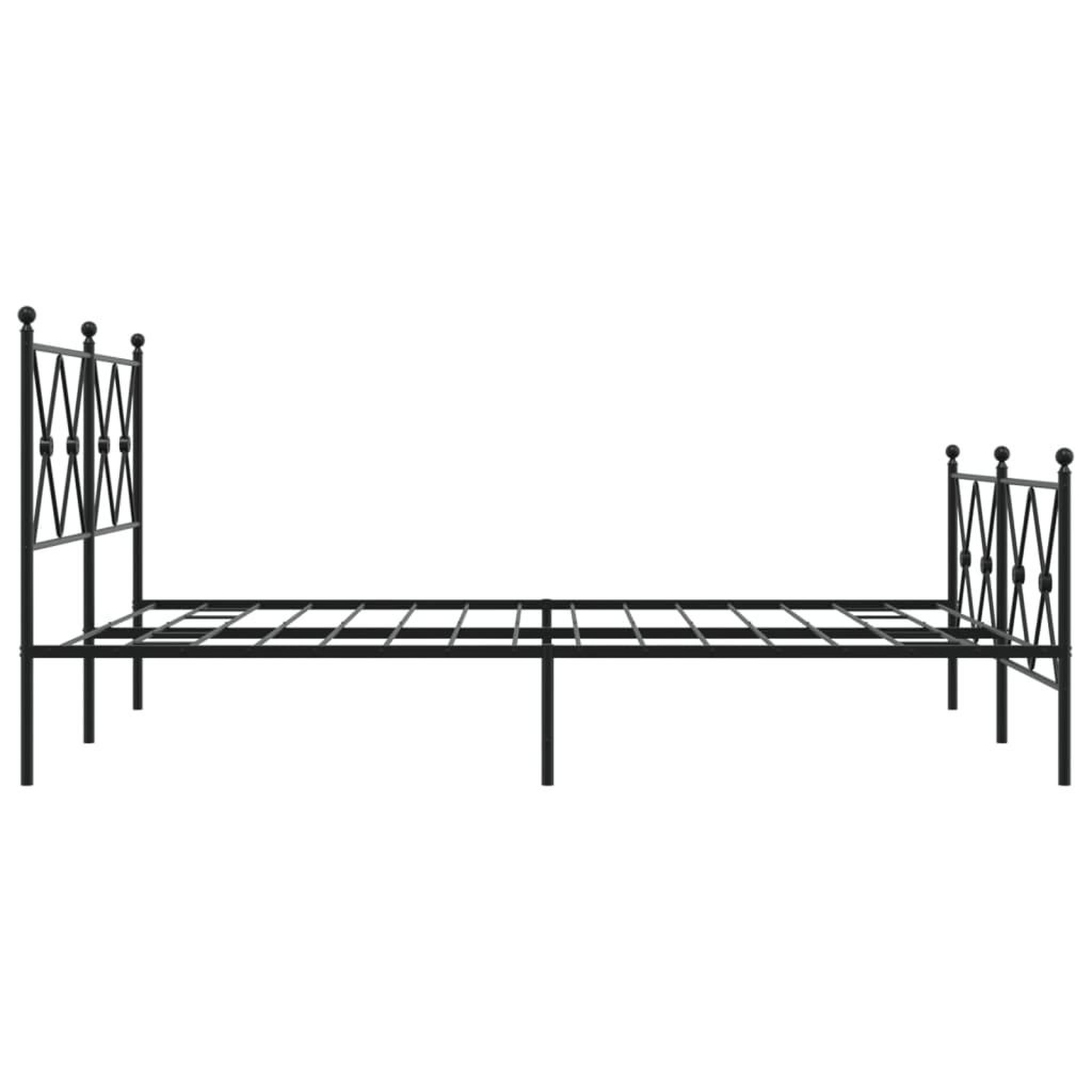 Voir la diapositive 5 : VIDAXL Cadre de lit metal sans matelas avec pied de lit noir 137x190cm