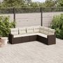 Voir la diapositive 1 : VIDAXL Salon de jardin avec coussins 6 pcs marron resine tressee