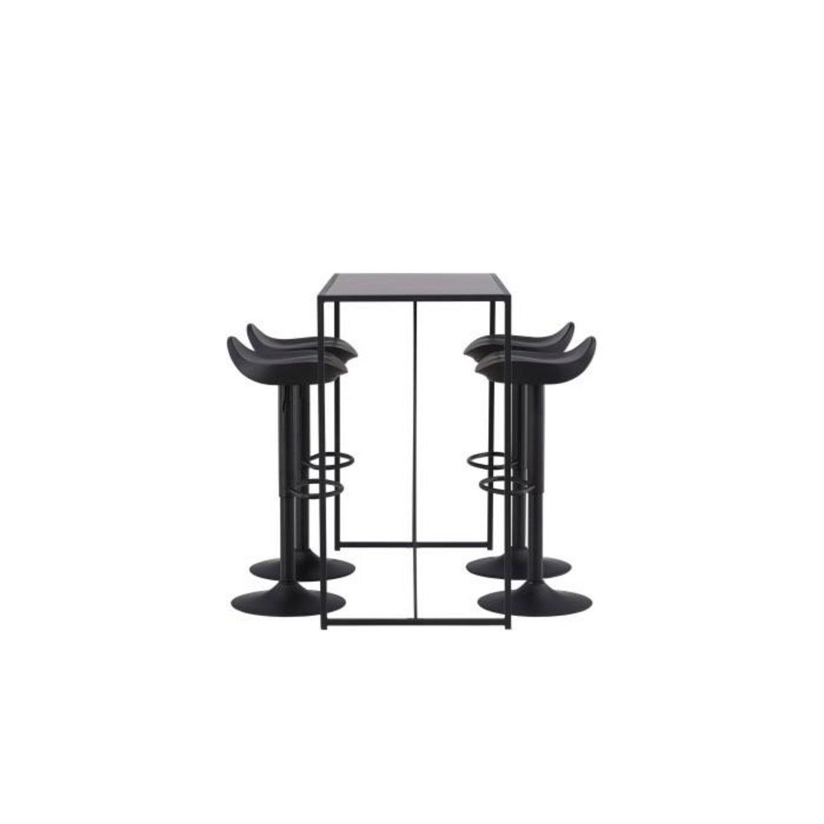 Paris Prix Ensemble Table de Bar & 4 Tabourets  Brea & Adesto  120cm Noir