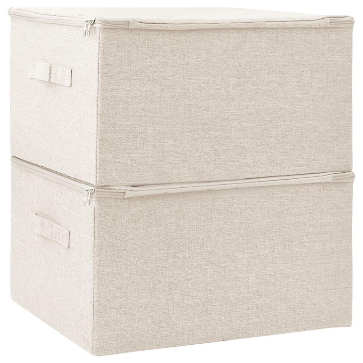 VIDAXL Boîtes de rangement 2 pcs Tissu 43x34x23 cm Creme