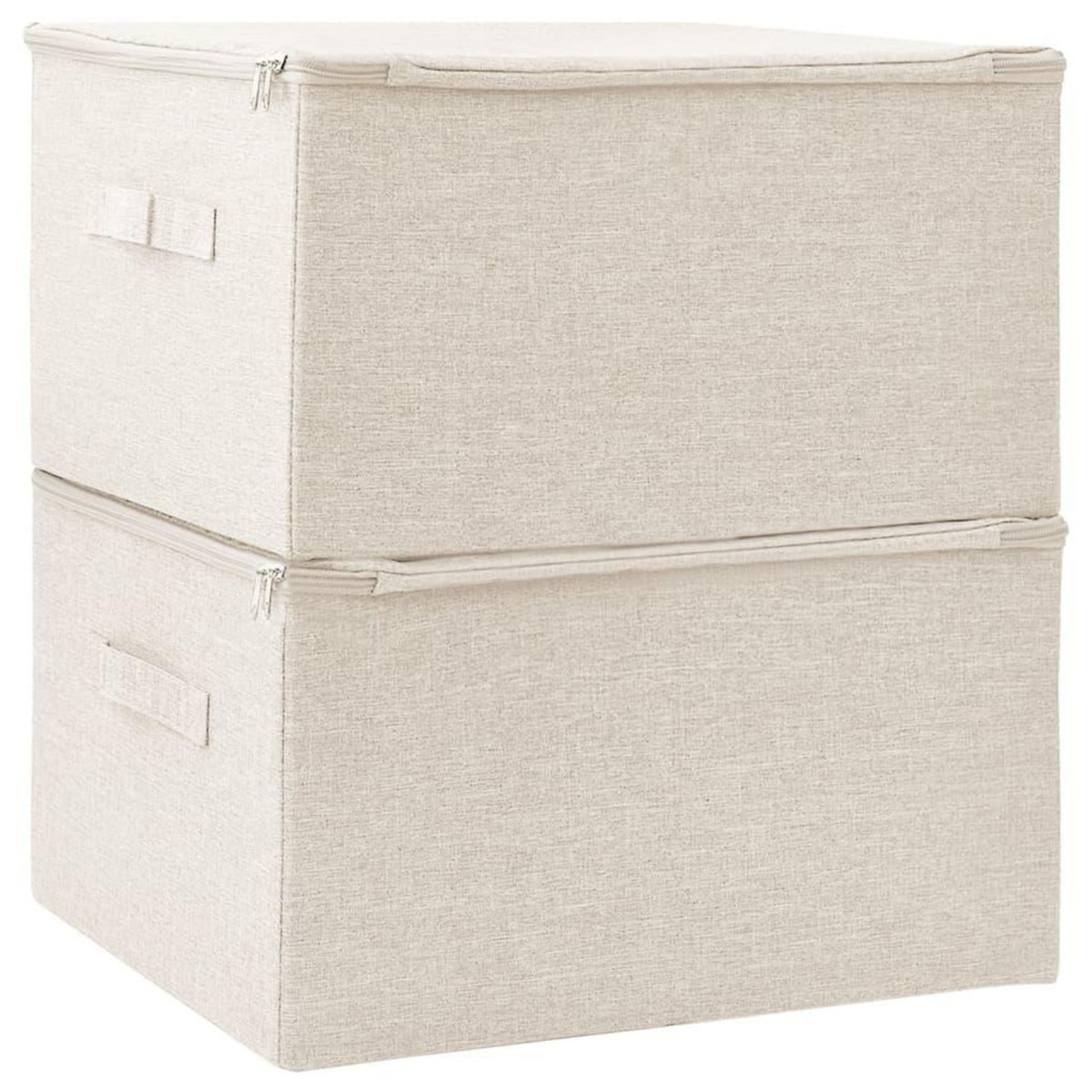 VIDAXL Boîtes de rangement 2 pcs Tissu 43x34x23 cm Creme