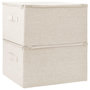 Voir la diapositive 4 : VIDAXL Boîtes de rangement 2 pcs Tissu 43x34x23 cm Creme