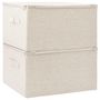 Voir la diapositive 4 : VIDAXL Boîtes de rangement 2 pcs Tissu 43x34x23 cm Creme