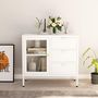 Voir la diapositive 1 : VIDAXL Buffet Blanc 75x35x70 cm Acier et verre trempe