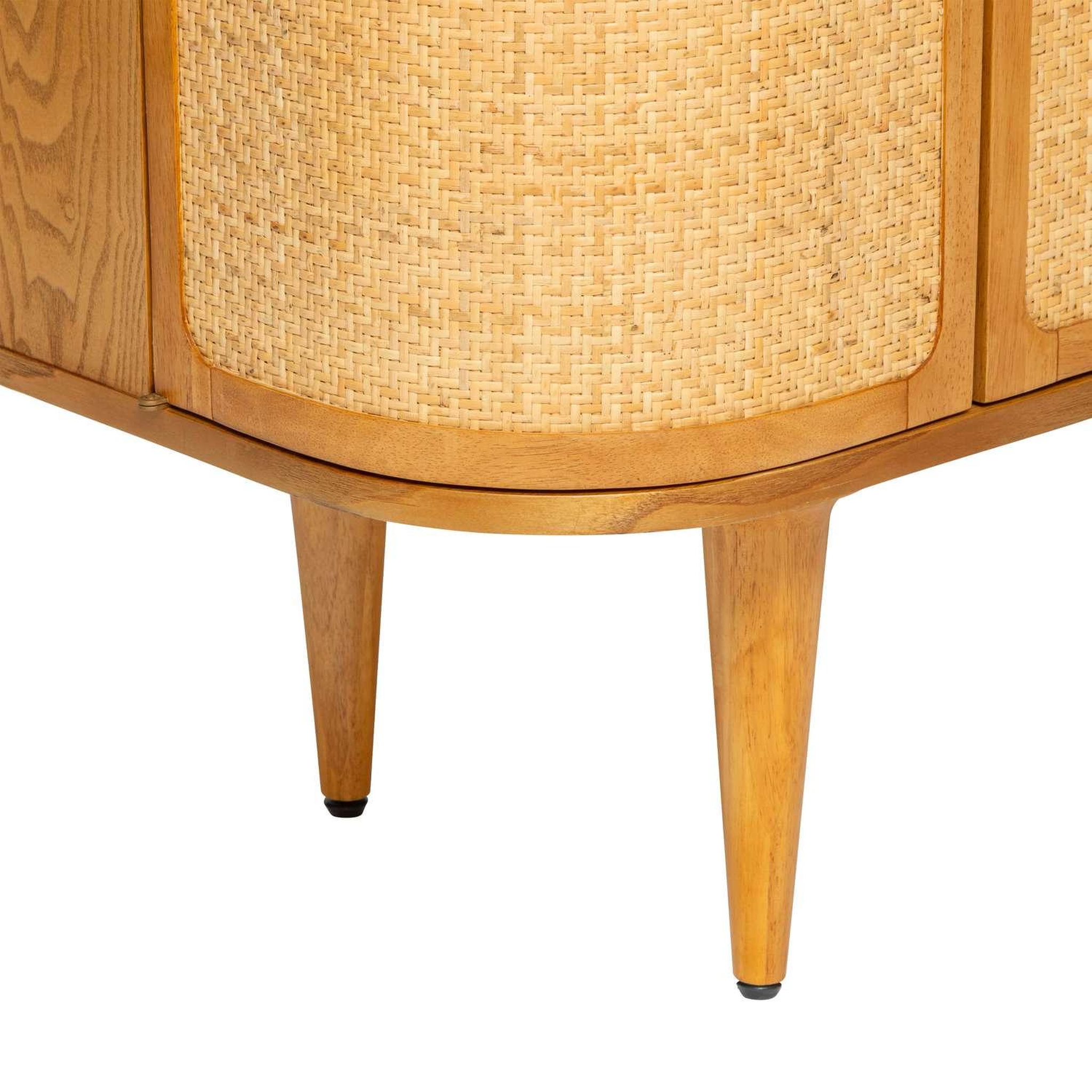 Voir la diapositive 6 : ATMOSPHERA Buffet 4 portes en bois et rotin KISCO - Marron