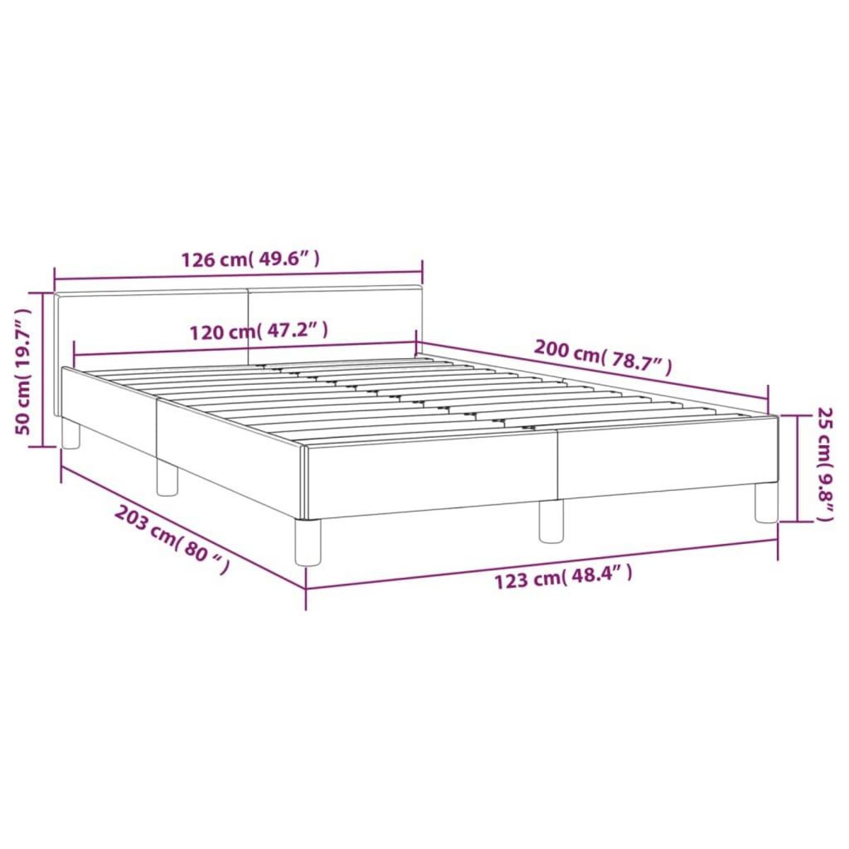 VIDAXL Cadre de lit sans matelas gris clair 120x200 cm tissu