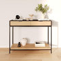 Voir la diapositive 2 : Rendez vous déco Console 2 tiroirs en bois d'acacia et pieds en métal noir-Jakson