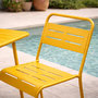 Voir la diapositive 6 : CONCEPT USINE Ensemble table de jardin carrée 50cm et 2 chaises jaune BERGAME