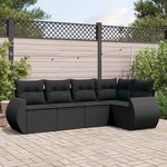 VIDAXL Salon de jardin 5 pcs avec coussins noir resine tressee