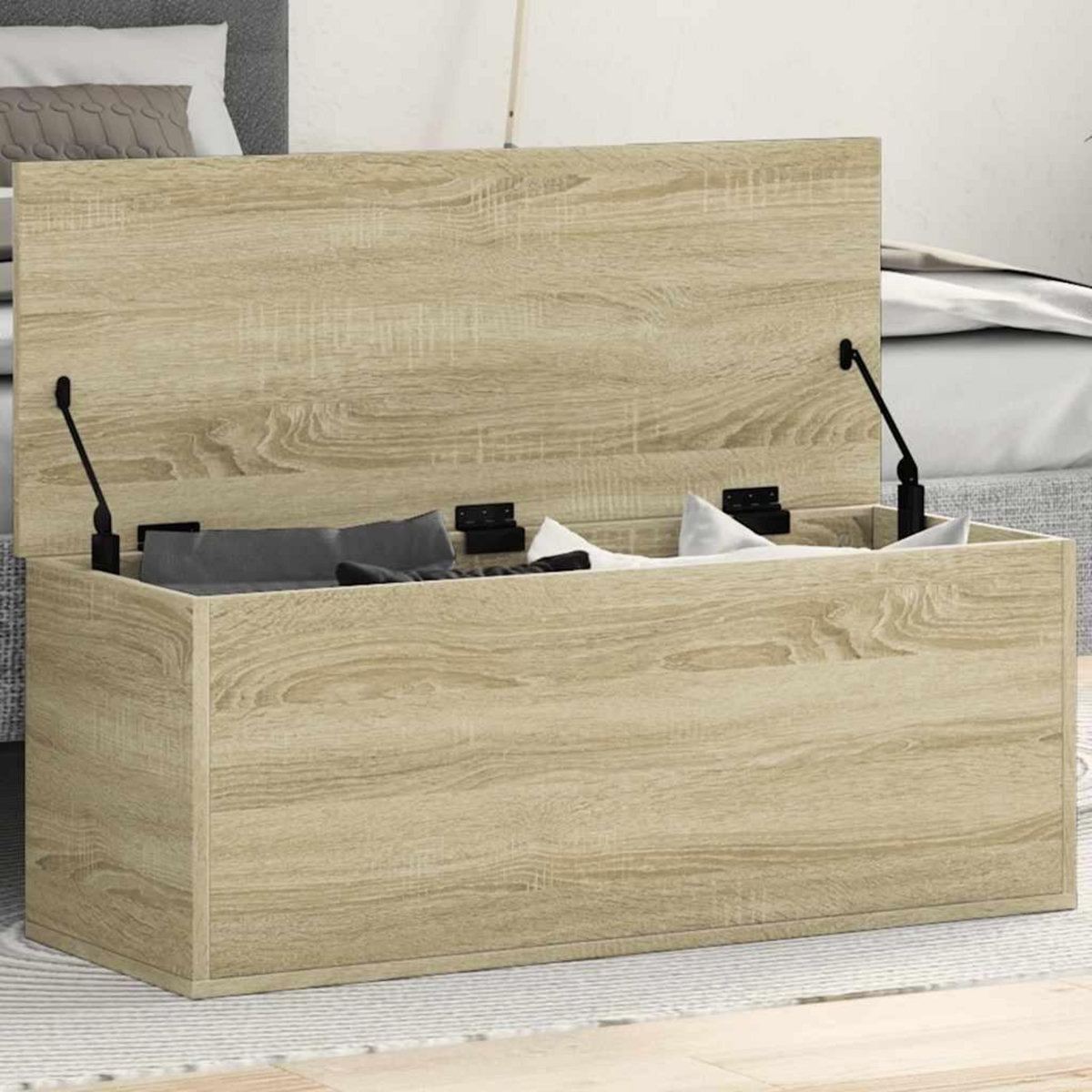 VIDAXL Boîte de rangement chene sonoma 90x35x35 cm bois d'ingenierie