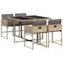 Voir la diapositive 2 : VIDAXL Ensemble a manger de jardin coussins 5 pcs melange beige rotin
