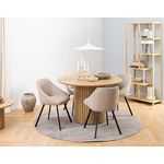 LISA DESIGN Tardis - table à manger ronde - effet bois- 4 personnes. Coloris disponibles : Marron