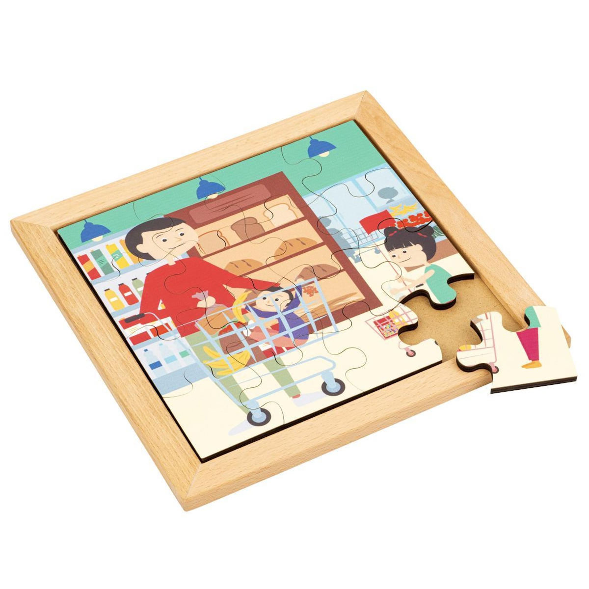 EDUCO Puzzle en Bois - Puzzle pour tout-petit - dans le supermarché - jeu Montessori