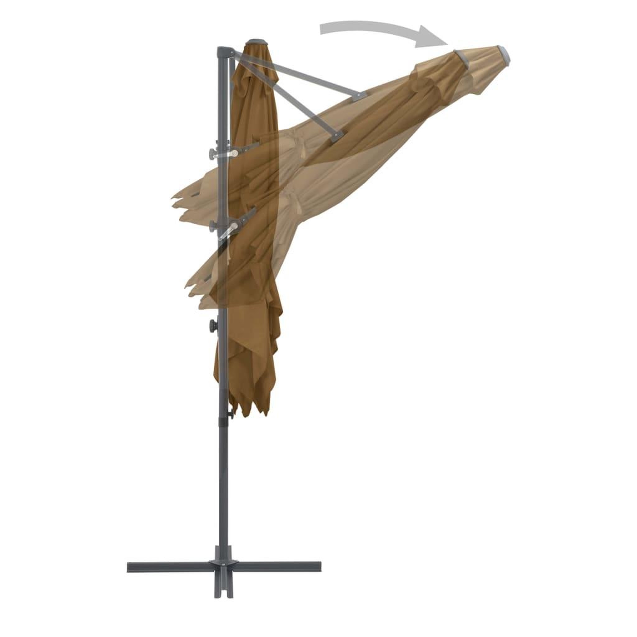 Voir la diapositive 5 : VIDAXL Parasol de jardin avec base portable taupe