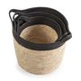Voir la diapositive 3 : VS VENTA-STOCK Set de 3 paniers Otilia fibre naturelle et papier, noir/beige