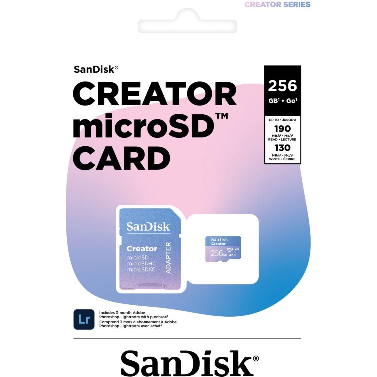SANDISK Carte Micro SD 256Go Creator