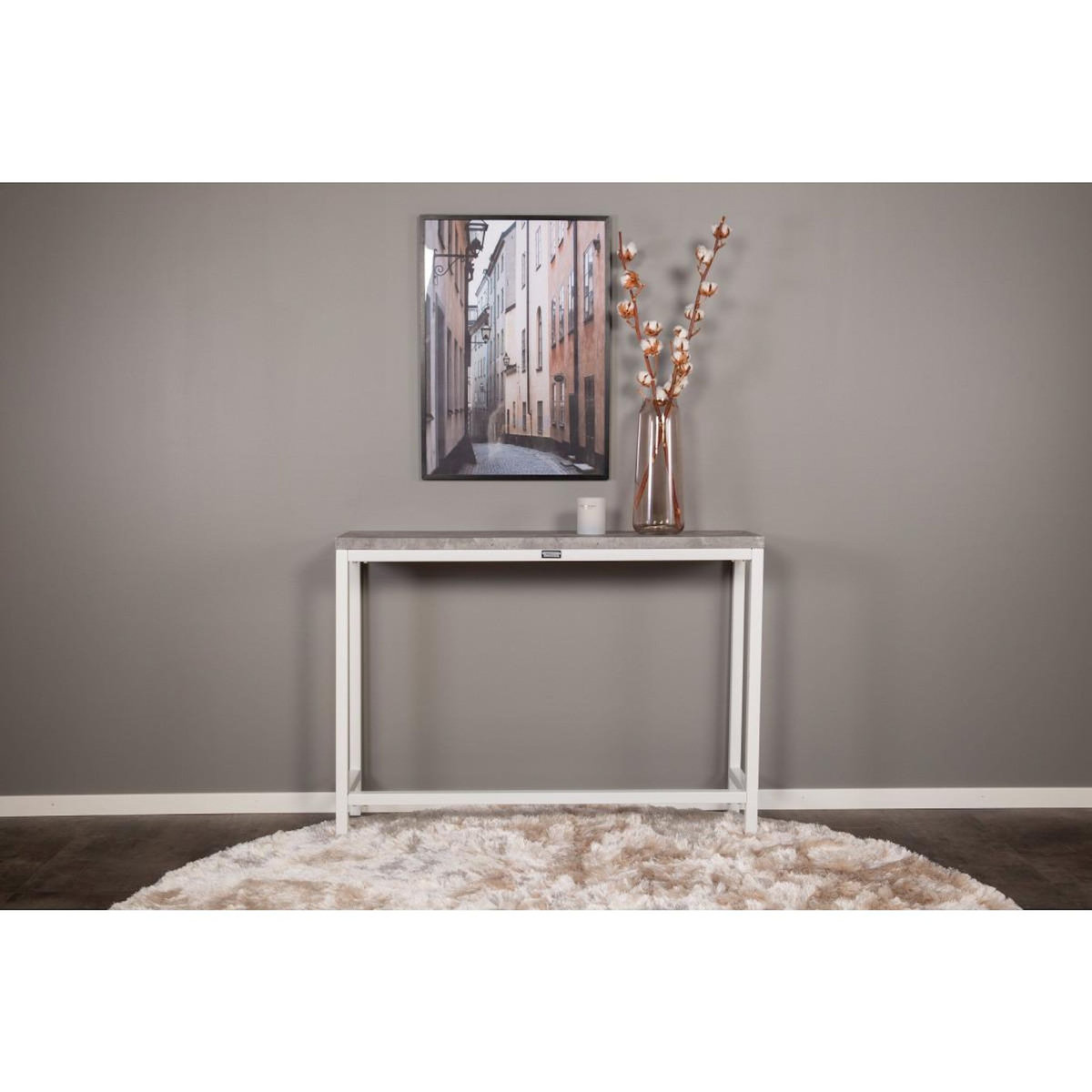 Paris Prix Console Design  Rise  110cm Gris & Blanc
