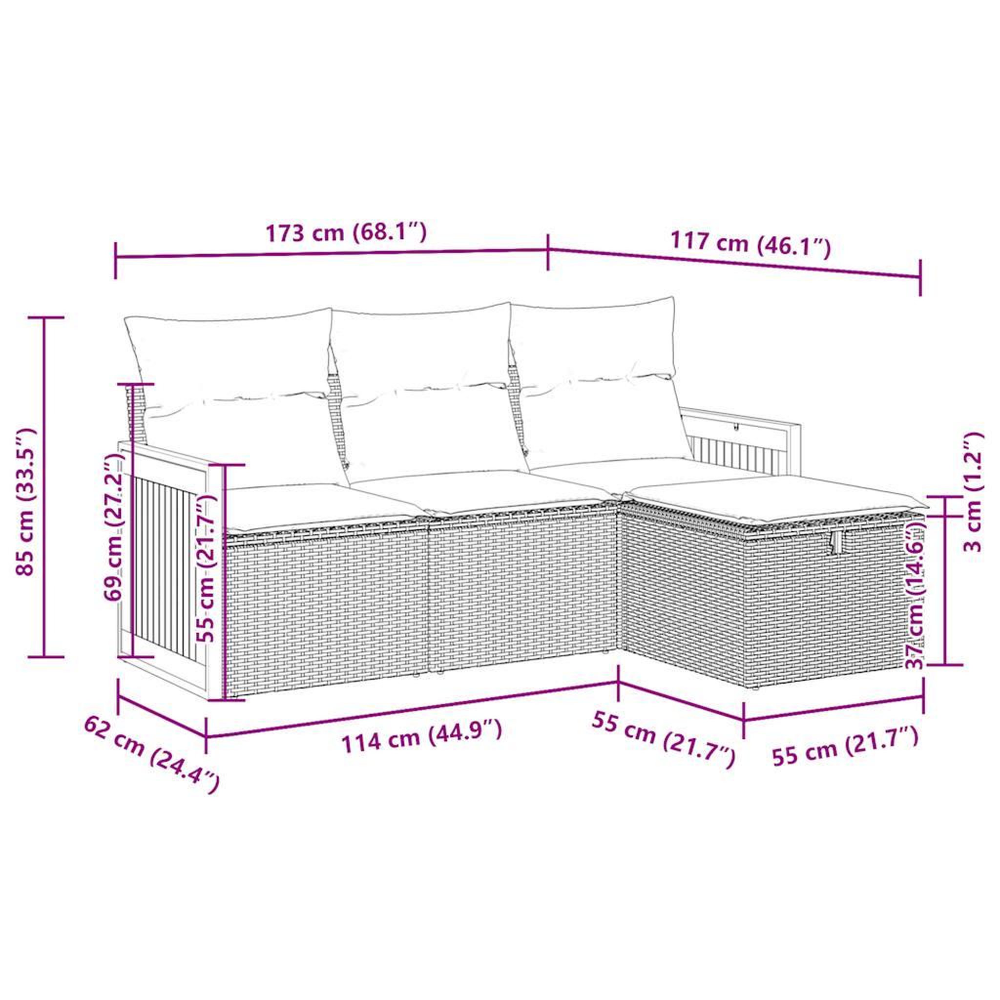 Voir la diapositive 6 : VIDAXL Salon de jardin avec coussins 4 pcs beige resine tressee