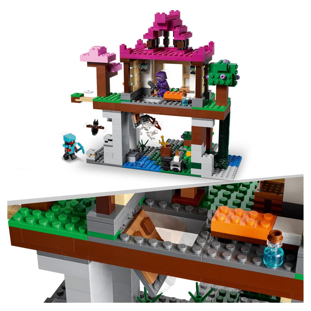 LEGO Minecraft 21183 - Le Camp d&rsquo;Entraînement, Jouet Maison, Cadeau Noël Garcons, Filles 8 Ans