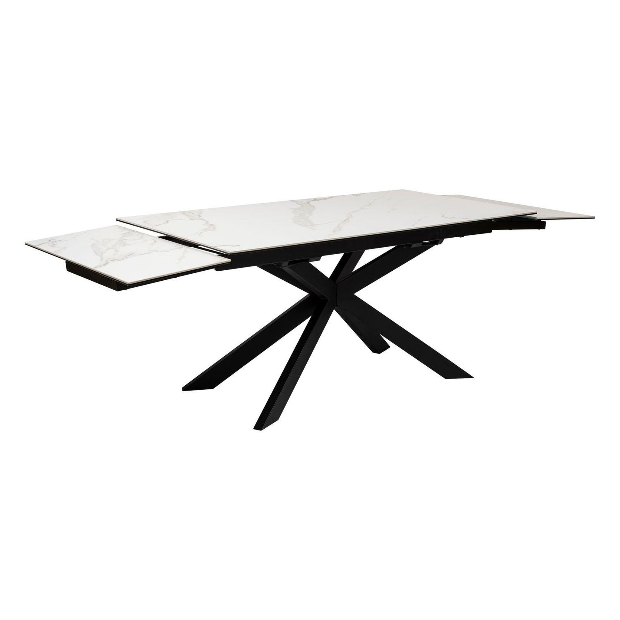 Voir la diapositive 4 : ATMOSPHERA Table à manger extensible en céramique et métal pour 6 à 8 personnes - blanc
