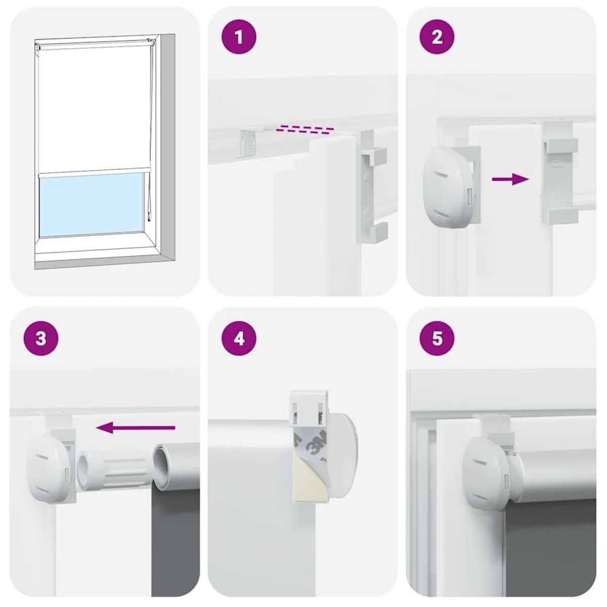 VIDAXL Store enrouleur occultant largeur du tissu 50,7 cm polyester