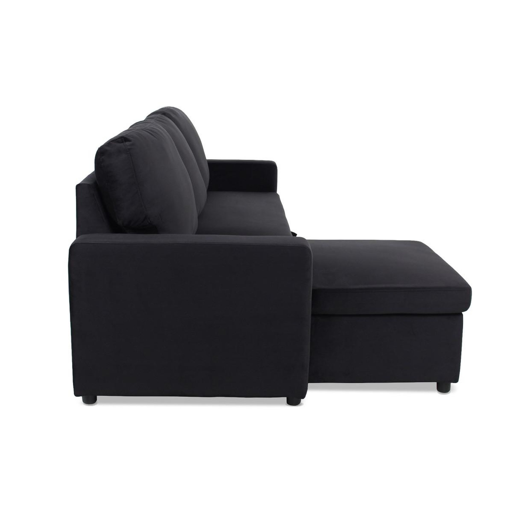 Voir la diapositive 3 : Paris Prix Canapé d'angle gauche convertible  minera  215cm noir