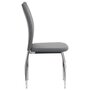 IDIMEX Lot de 4 chaises de salle à manger APOLLO piètement en métal chromé revêtement en tissu gris