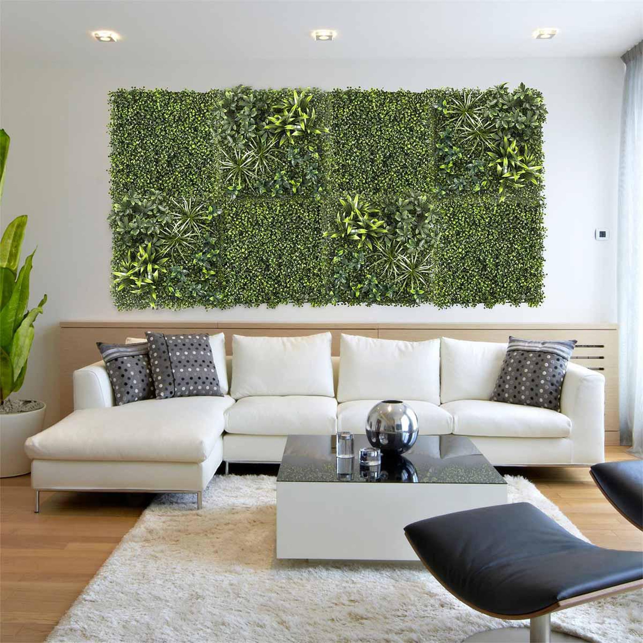 Voir la diapositive 4 : The Home Deco Factory Mur végétal artificiel  feuillage  50x50cm vert