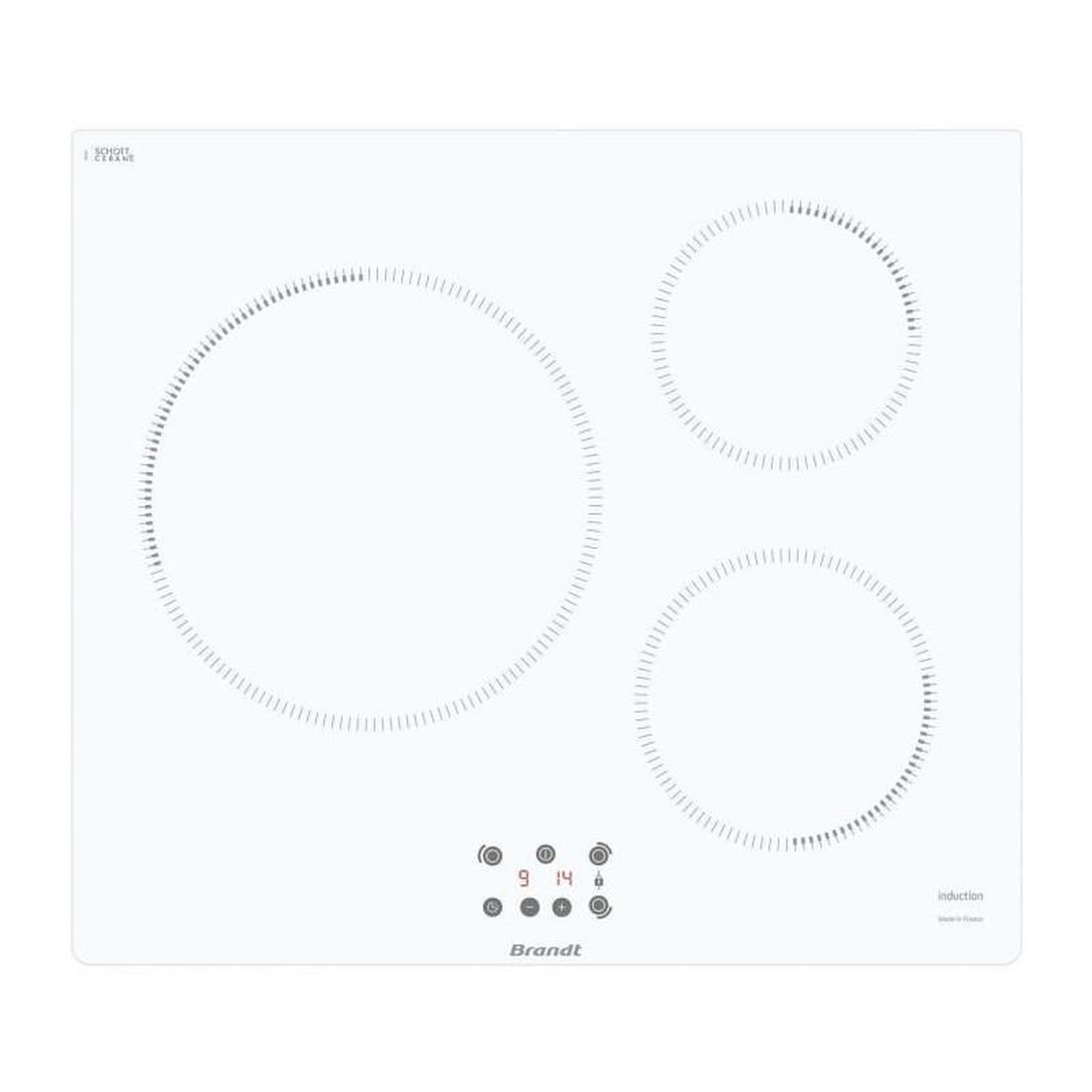 BRANDT Plaque induction BRANDT -TI364W - 3 feux - 14cm
