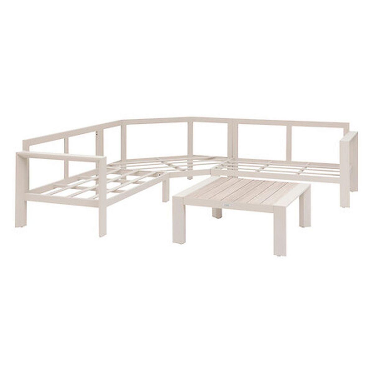 HESPERIDE Salon de jardin d'angle en aluminium 5 places EVASION