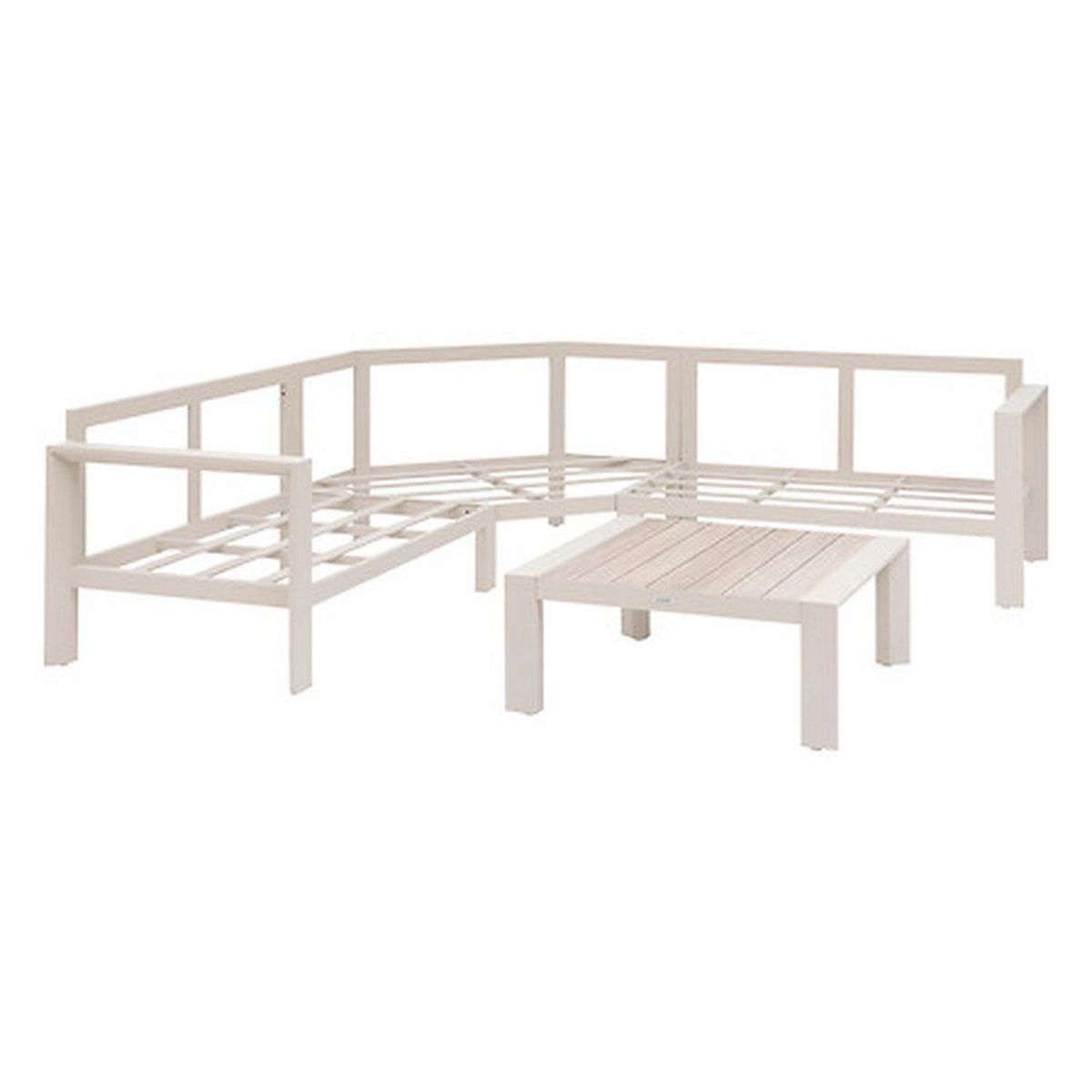 HESPERIDE Salon de jardin d'angle en aluminium 5 places EVASION