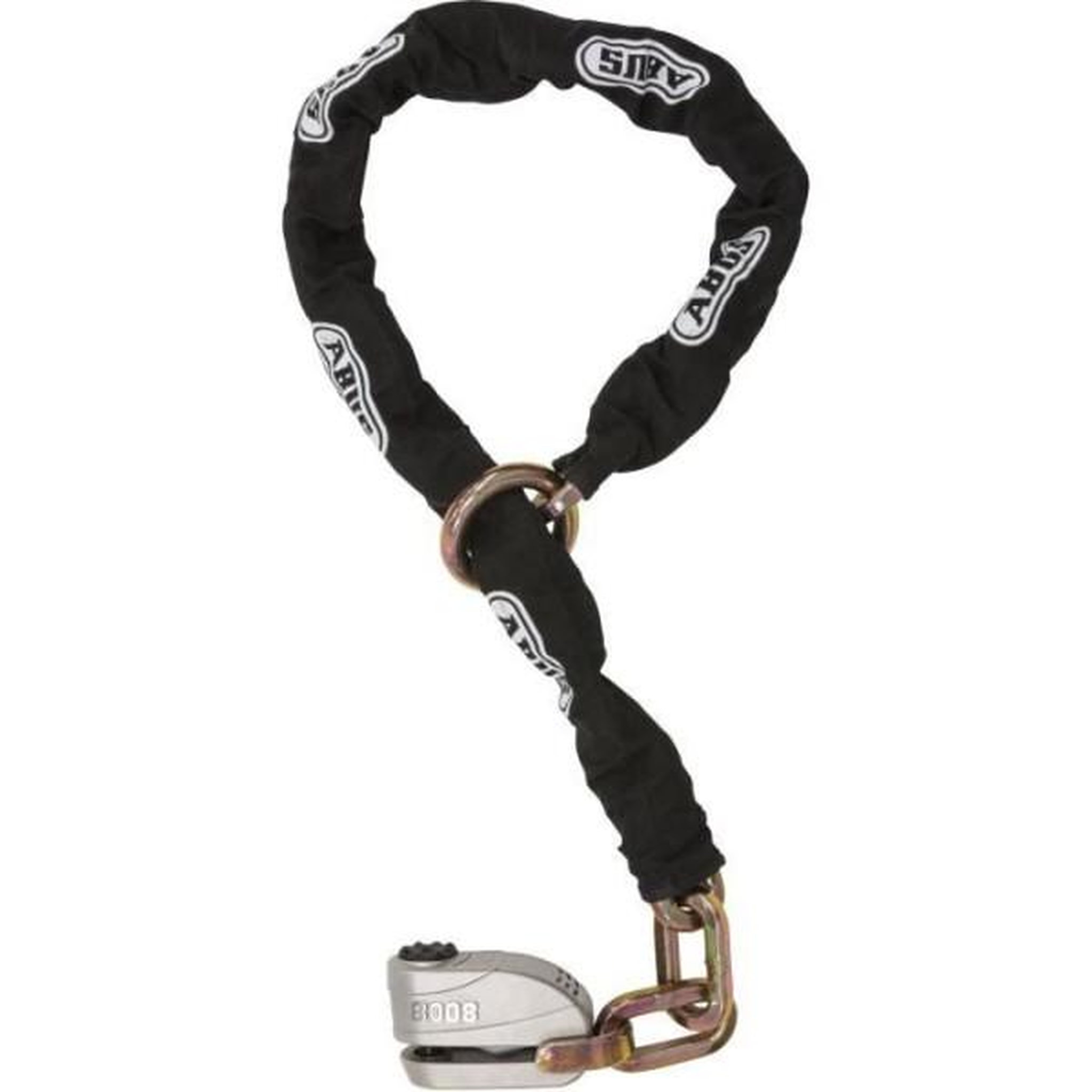 ABUS Antivol de chaîne - ABUS - 8008/12KS120 Black Loop - Chaîne 12 mm - Pene 16 mm - Alarme 100 dB - Cylindre Xplus - 2 clés